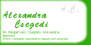 alexandra csegedi business card